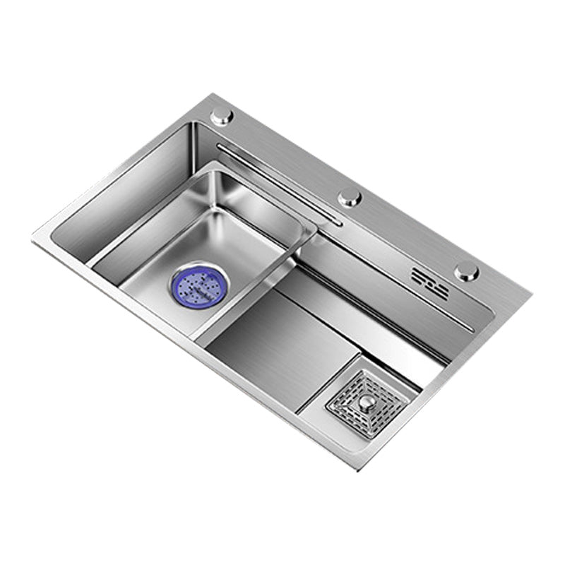 Modern Kitchen Sink Stainless Rectangular Pull-out Faucet Kitchen Sink Clearhalo 'Home Improvement' 'home_improvement' 'home_improvement_kitchen_sinks' 'Kitchen Remodel & Kitchen Fixtures' 'Kitchen Sinks & Faucet Components' 'Kitchen Sinks' 'kitchen_sinks' 7216396