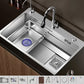 Modern Kitchen Sink Stainless Rectangular Pull-out Faucet Kitchen Sink Sink with Faucet Pull Out Faucet & Water Filter Faucet & Soap Dispenser Clearhalo 'Home Improvement' 'home_improvement' 'home_improvement_kitchen_sinks' 'Kitchen Remodel & Kitchen Fixtures' 'Kitchen Sinks & Faucet Components' 'Kitchen Sinks' 'kitchen_sinks' 7216397
