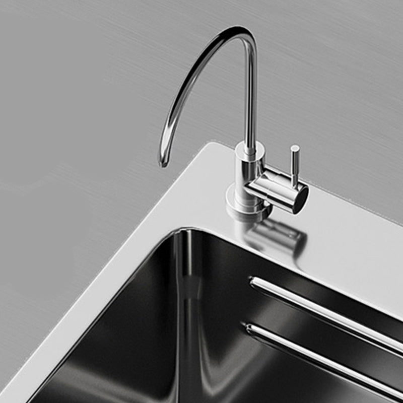 Modern Kitchen Sink Stainless Rectangular Pull-out Faucet Kitchen Sink Clearhalo 'Home Improvement' 'home_improvement' 'home_improvement_kitchen_sinks' 'Kitchen Remodel & Kitchen Fixtures' 'Kitchen Sinks & Faucet Components' 'Kitchen Sinks' 'kitchen_sinks' 7216401