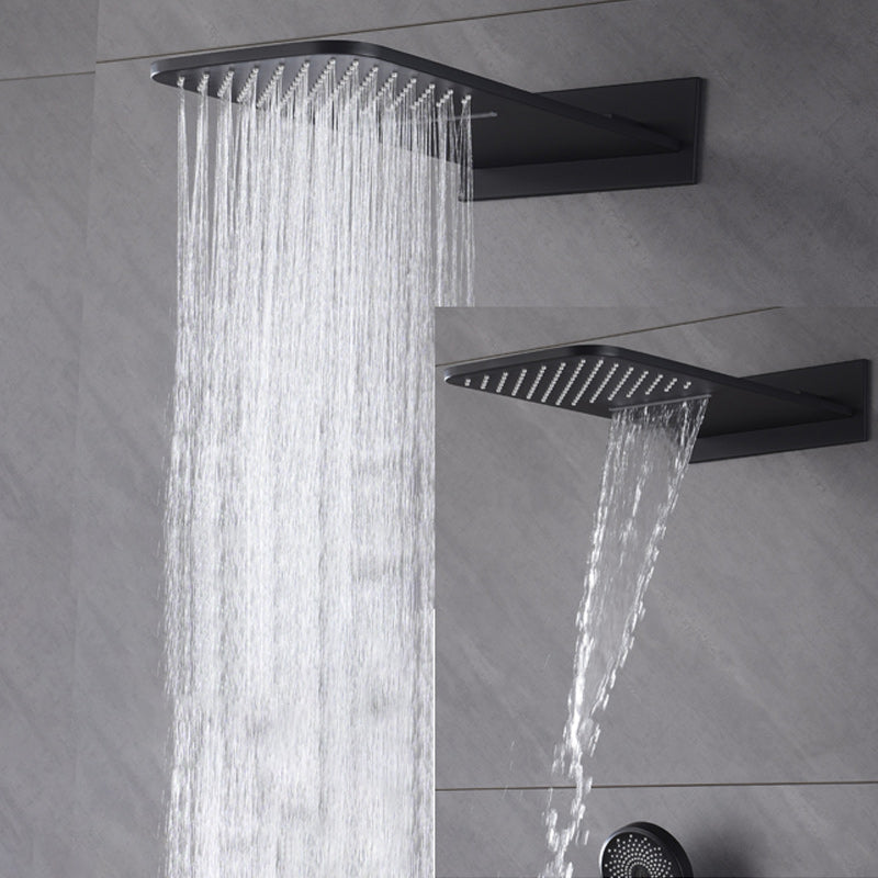 Modern Shower Trim Brass Wall Mounted Temperature Control Shower Combo Clearhalo 'Bathroom Remodel & Bathroom Fixtures' 'Home Improvement' 'home_improvement' 'home_improvement_shower_faucets' 'Shower Faucets & Systems' 'shower_faucets' 'Showers & Bathtubs Plumbing' 'Showers & Bathtubs' 7219452