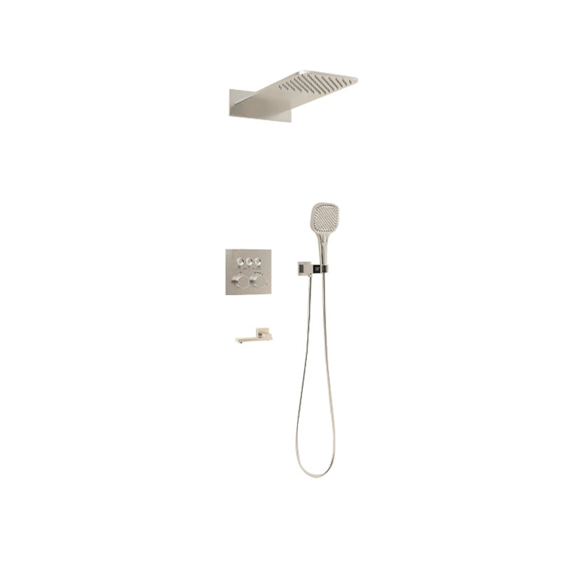 Modern Shower Trim Brass Wall Mounted Temperature Control Shower Combo Silver Non Waterfall Outflow 3 Clearhalo 'Bathroom Remodel & Bathroom Fixtures' 'Home Improvement' 'home_improvement' 'home_improvement_shower_faucets' 'Shower Faucets & Systems' 'shower_faucets' 'Showers & Bathtubs Plumbing' 'Showers & Bathtubs' 7219463