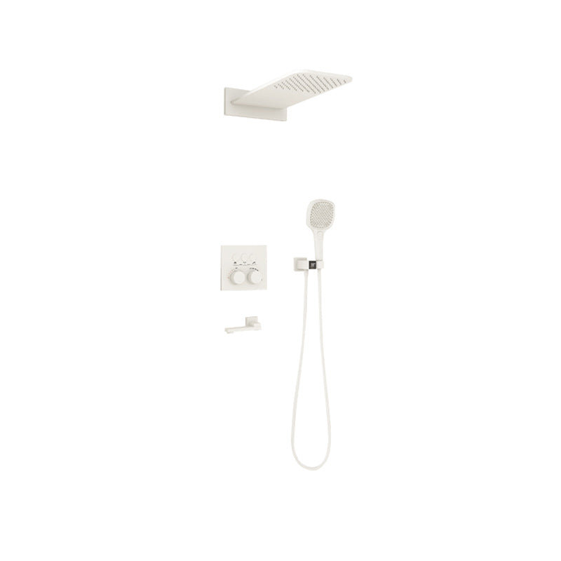 Modern Shower Trim Brass Wall Mounted Temperature Control Shower Combo White Non Waterfall Outflow 3 Clearhalo 'Bathroom Remodel & Bathroom Fixtures' 'Home Improvement' 'home_improvement' 'home_improvement_shower_faucets' 'Shower Faucets & Systems' 'shower_faucets' 'Showers & Bathtubs Plumbing' 'Showers & Bathtubs' 7219464