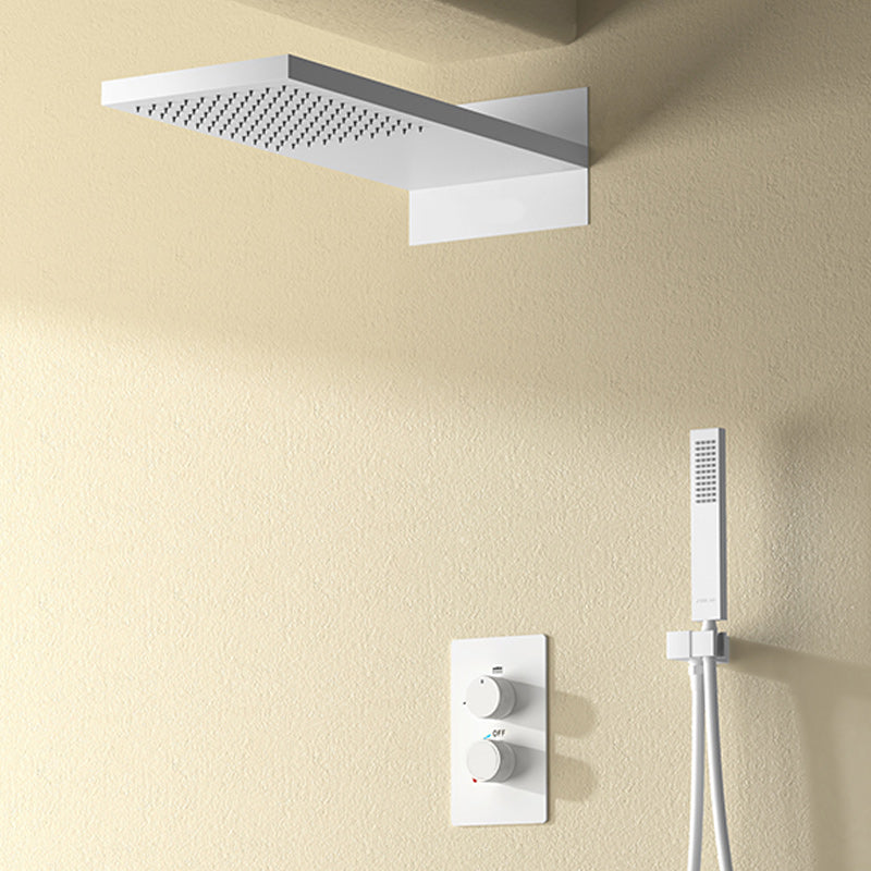 Modern Shower Set Brass Wall Mounted Handheld Shower Head Shower Combo White Digital Display Not Included Clearhalo 'Bathroom Remodel & Bathroom Fixtures' 'Home Improvement' 'home_improvement' 'home_improvement_shower_faucets' 'Shower Faucets & Systems' 'shower_faucets' 'Showers & Bathtubs Plumbing' 'Showers & Bathtubs' 7219511