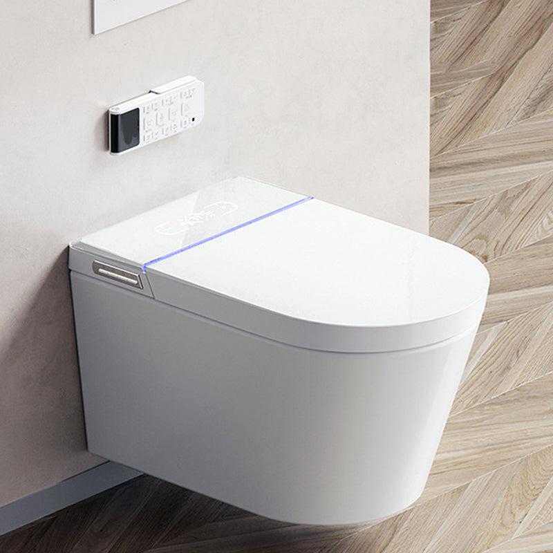 Modern Smart Enabled Wall Mounted Bidet Elongated All-In-One Smart Toilet Clearhalo 'Bathroom Remodel & Bathroom Fixtures' 'Bidets' 'Home Improvement' 'home_improvement' 'home_improvement_bidets' 'Toilets & Bidets' 7219837
