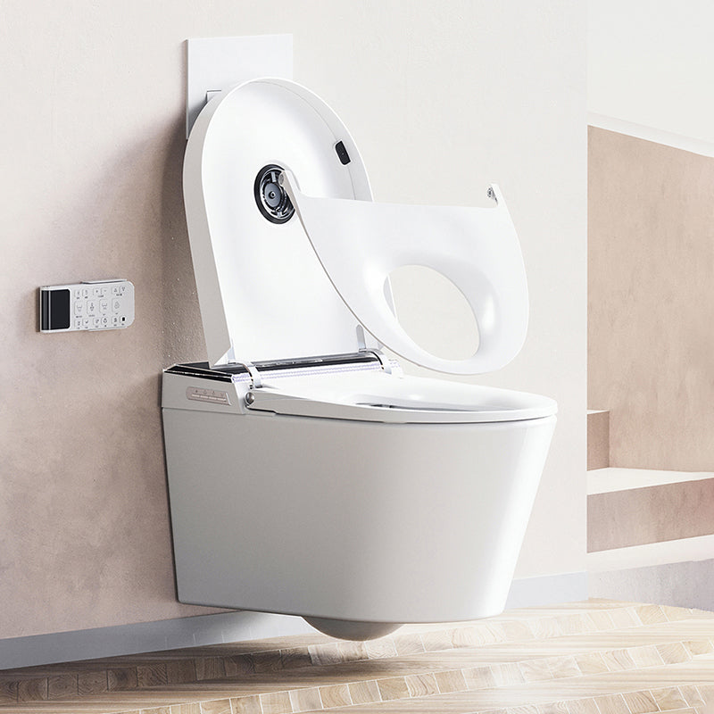 Modern Smart Enabled Wall Mounted Bidet Elongated All-In-One Smart Toilet Clearhalo 'Bathroom Remodel & Bathroom Fixtures' 'Bidets' 'Home Improvement' 'home_improvement' 'home_improvement_bidets' 'Toilets & Bidets' 7219854