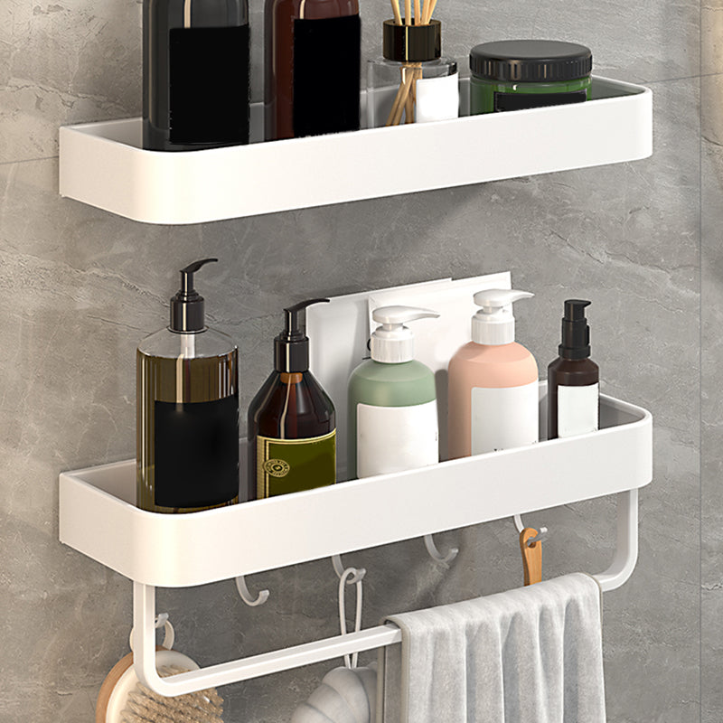White 2-Piece Bathroom Hardware Modern Bathroom Accessory Set, Bath Shelf Clearhalo 'Bathroom Hardware Sets' 'Bathroom Hardware' 'Bathroom Remodel & Bathroom Fixtures' 'bathroom_hardware_sets' 'Home Improvement' 'home_improvement' 'home_improvement_bathroom_hardware_sets' 7219919