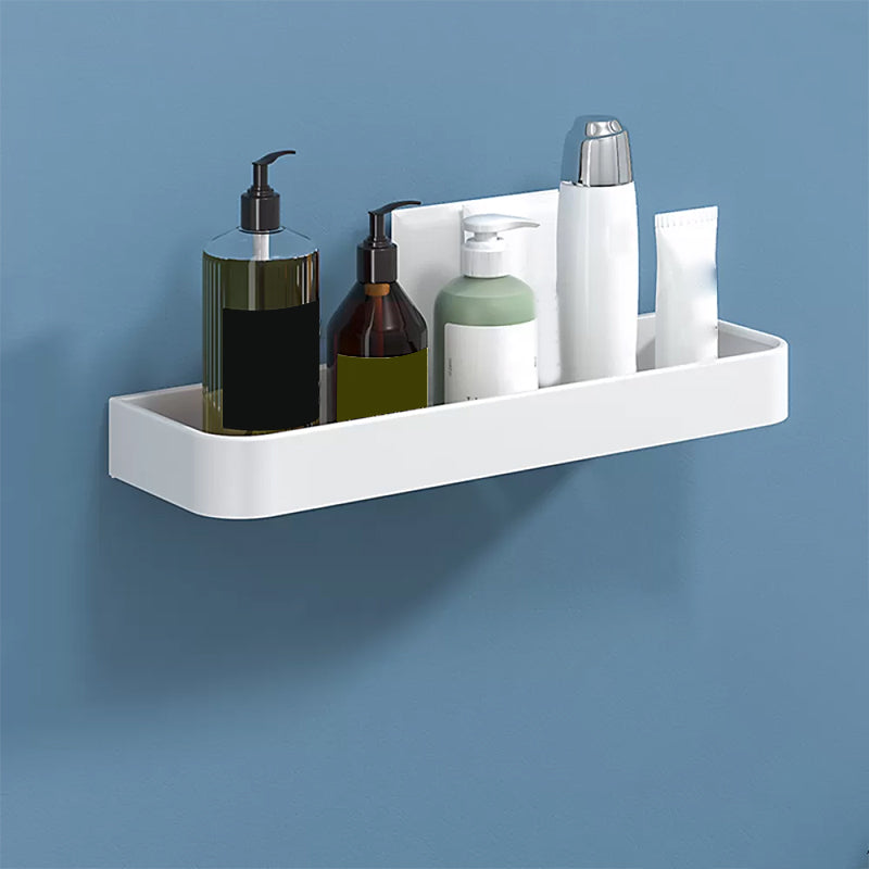White 2-Piece Bathroom Hardware Modern Bathroom Accessory Set, Bath Shelf 1 Piece Bath Shelf (16"L ) Clearhalo 'Bathroom Hardware Sets' 'Bathroom Hardware' 'Bathroom Remodel & Bathroom Fixtures' 'bathroom_hardware_sets' 'Home Improvement' 'home_improvement' 'home_improvement_bathroom_hardware_sets' 7219920