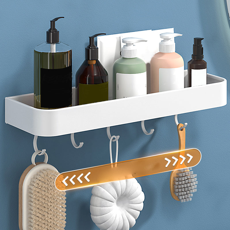 White 2-Piece Bathroom Hardware Modern Bathroom Accessory Set, Bath Shelf Clearhalo 'Bathroom Hardware Sets' 'Bathroom Hardware' 'Bathroom Remodel & Bathroom Fixtures' 'bathroom_hardware_sets' 'Home Improvement' 'home_improvement' 'home_improvement_bathroom_hardware_sets' 7219924