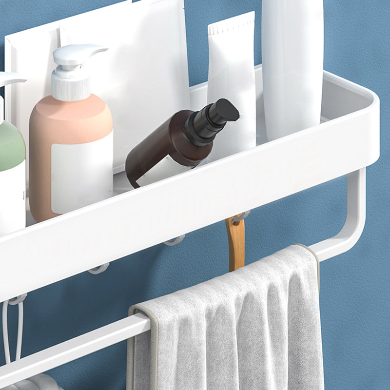 White 2-Piece Bathroom Hardware Modern Bathroom Accessory Set, Bath Shelf Clearhalo 'Bathroom Hardware Sets' 'Bathroom Hardware' 'Bathroom Remodel & Bathroom Fixtures' 'bathroom_hardware_sets' 'Home Improvement' 'home_improvement' 'home_improvement_bathroom_hardware_sets' 7219925