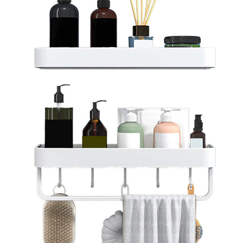 White 2-Piece Bathroom Hardware Modern Bathroom Accessory Set, Bath Shelf Clearhalo 'Bathroom Hardware Sets' 'Bathroom Hardware' 'Bathroom Remodel & Bathroom Fixtures' 'bathroom_hardware_sets' 'Home Improvement' 'home_improvement' 'home_improvement_bathroom_hardware_sets' 7219928