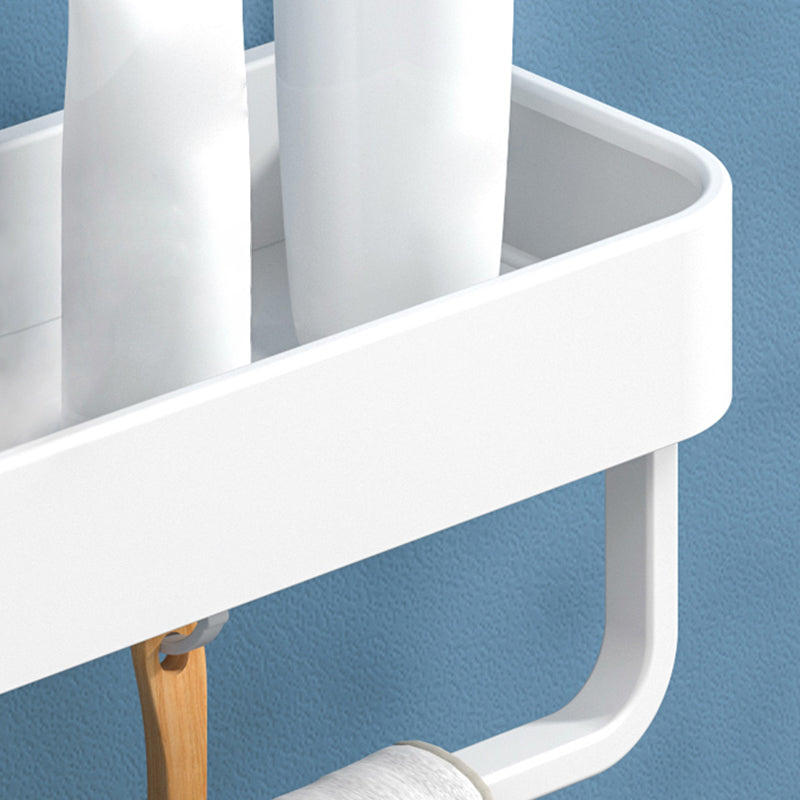 White 2-Piece Bathroom Hardware Modern Bathroom Accessory Set, Bath Shelf Clearhalo 'Bathroom Hardware Sets' 'Bathroom Hardware' 'Bathroom Remodel & Bathroom Fixtures' 'bathroom_hardware_sets' 'Home Improvement' 'home_improvement' 'home_improvement_bathroom_hardware_sets' 7219932