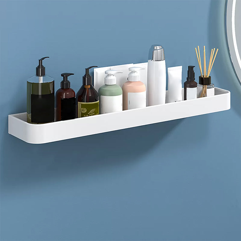 White 2-Piece Bathroom Hardware Modern Bathroom Accessory Set, Bath Shelf 1 Piece Bath Shelf (24"L) Clearhalo 'Bathroom Hardware Sets' 'Bathroom Hardware' 'Bathroom Remodel & Bathroom Fixtures' 'bathroom_hardware_sets' 'Home Improvement' 'home_improvement' 'home_improvement_bathroom_hardware_sets' 7219938