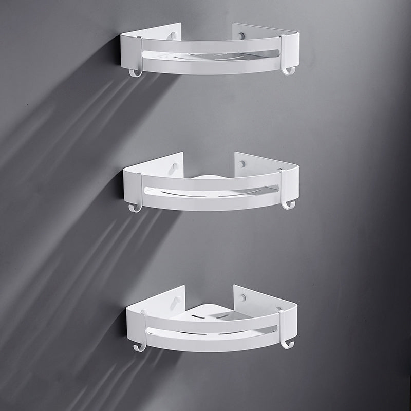 Modern Bathroom Accessory Kit White Bathroom Hardware, Bath Shelf 3 Piece Set Triangular Bath Shelf Clearhalo 'Bathroom Hardware Sets' 'Bathroom Hardware' 'Bathroom Remodel & Bathroom Fixtures' 'bathroom_hardware_sets' 'Home Improvement' 'home_improvement' 'home_improvement_bathroom_hardware_sets' 7219953