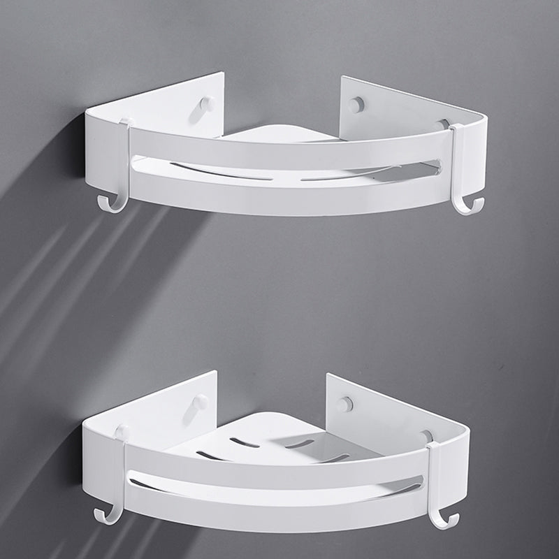 Modern Bathroom Accessory Kit White Bathroom Hardware, Bath Shelf 2 Piece Set Triangular Bath Shelf Clearhalo 'Bathroom Hardware Sets' 'Bathroom Hardware' 'Bathroom Remodel & Bathroom Fixtures' 'bathroom_hardware_sets' 'Home Improvement' 'home_improvement' 'home_improvement_bathroom_hardware_sets' 7219956