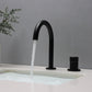 Widespread Bathroom Sink Faucet Knob Handle Swivel Spout High-Arc Faucet Black 1 Handle Clearhalo 'Bathroom Remodel & Bathroom Fixtures' 'Bathroom Sink Faucets' 'Bathroom Sinks & Faucet Components' 'bathroom_sink_faucets' 'Home Improvement' 'home_improvement' 'home_improvement_bathroom_sink_faucets' 7221152