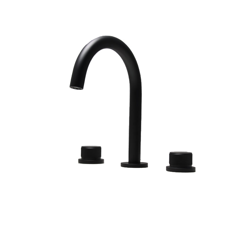 Widespread Bathroom Sink Faucet Knob Handle Swivel Spout High-Arc Faucet Clearhalo 'Bathroom Remodel & Bathroom Fixtures' 'Bathroom Sink Faucets' 'Bathroom Sinks & Faucet Components' 'bathroom_sink_faucets' 'Home Improvement' 'home_improvement' 'home_improvement_bathroom_sink_faucets' 7221159