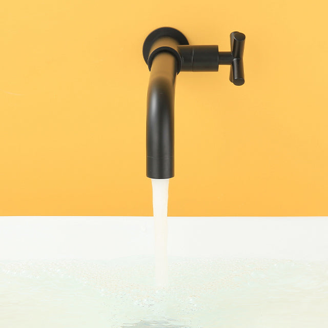 Widespread Wall Mounted Bathroom Sink Faucet Cross Handle Low Arc Faucet Clearhalo 'Bathroom Remodel & Bathroom Fixtures' 'Bathroom Sink Faucets' 'Bathroom Sinks & Faucet Components' 'bathroom_sink_faucets' 'Home Improvement' 'home_improvement' 'home_improvement_bathroom_sink_faucets' 7221170