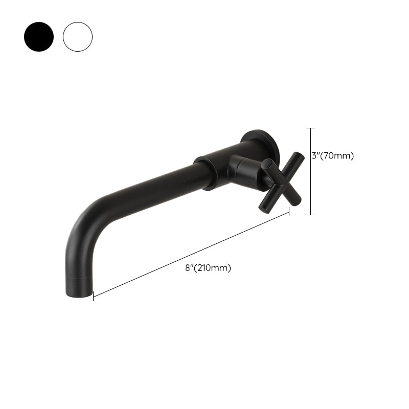 Widespread Wall Mounted Bathroom Sink Faucet Cross Handle Low Arc Faucet Clearhalo 'Bathroom Remodel & Bathroom Fixtures' 'Bathroom Sink Faucets' 'Bathroom Sinks & Faucet Components' 'bathroom_sink_faucets' 'Home Improvement' 'home_improvement' 'home_improvement_bathroom_sink_faucets' 7221201