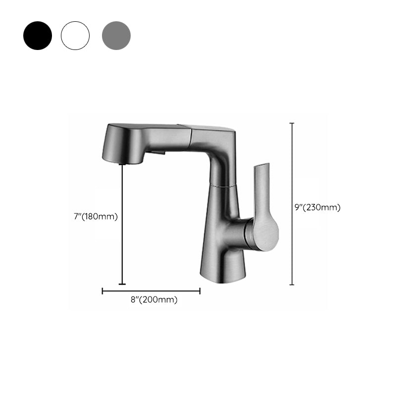 Modern Low Arc Sink Faucet with Single Handle Bathroom Lifting Faucet Clearhalo 'Bathroom Remodel & Bathroom Fixtures' 'Bathroom Sink Faucets' 'Bathroom Sinks & Faucet Components' 'bathroom_sink_faucets' 'Home Improvement' 'home_improvement' 'home_improvement_bathroom_sink_faucets' 7221236