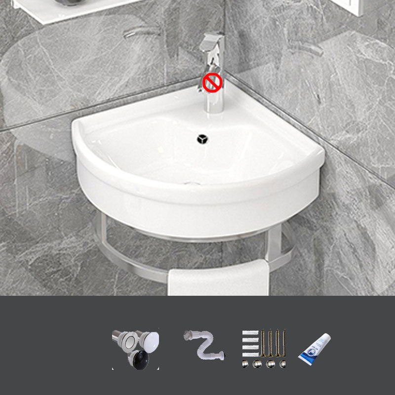 Bathroom Sink White Ceramic Wall-mounted Mirror Faucet Anti-spill Sink 10"L x 10"W x 7"H Sink Clearhalo 'Bathroom Remodel & Bathroom Fixtures' 'Bathroom Sinks & Faucet Components' 'Bathroom Sinks' 'bathroom_sink' 'Home Improvement' 'home_improvement' 'home_improvement_bathroom_sink' 7221300