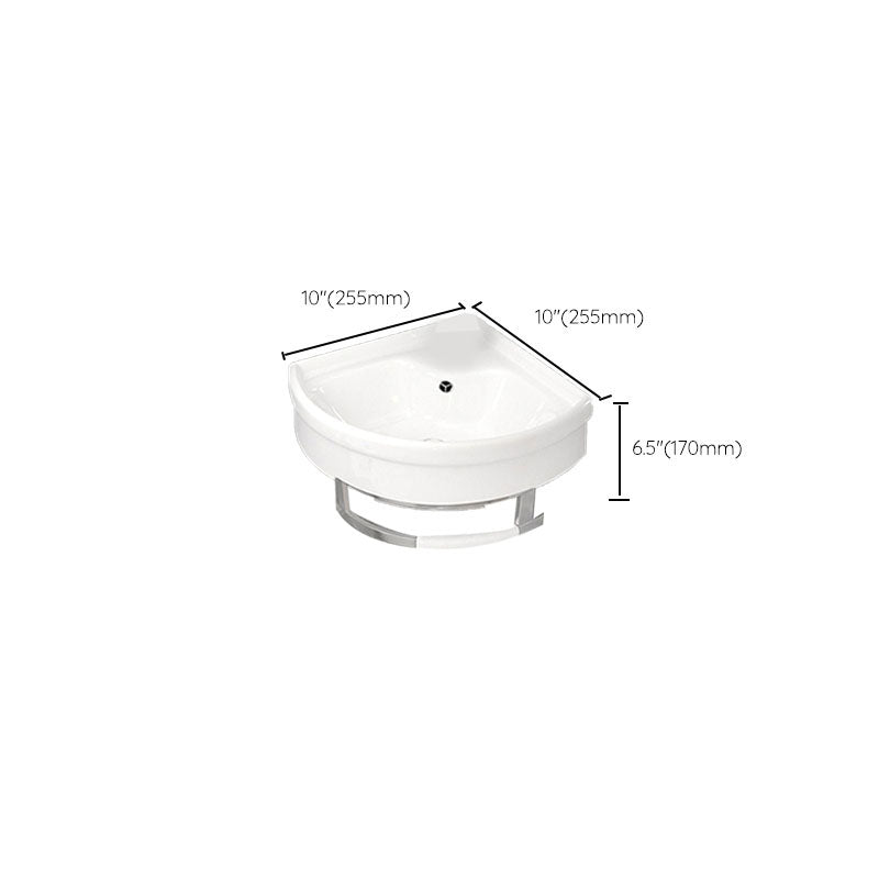 Bathroom Sink White Ceramic Wall-mounted Mirror Faucet Anti-spill Sink Clearhalo 'Bathroom Remodel & Bathroom Fixtures' 'Bathroom Sinks & Faucet Components' 'Bathroom Sinks' 'bathroom_sink' 'Home Improvement' 'home_improvement' 'home_improvement_bathroom_sink' 7221310