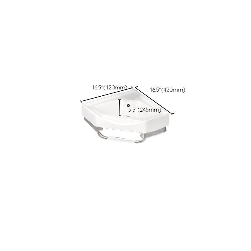 Bathroom Sink White Ceramic Wall-mounted Mirror Faucet Anti-spill Sink Clearhalo 'Bathroom Remodel & Bathroom Fixtures' 'Bathroom Sinks & Faucet Components' 'Bathroom Sinks' 'bathroom_sink' 'Home Improvement' 'home_improvement' 'home_improvement_bathroom_sink' 7221313