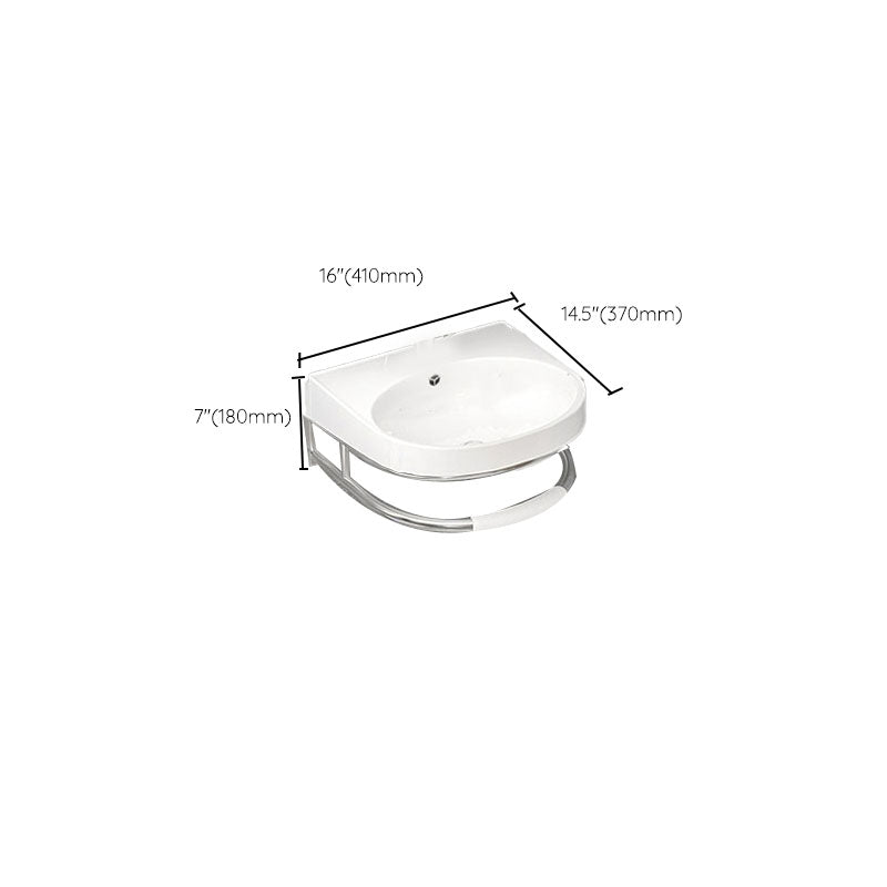 Bathroom Sink White Ceramic Wall-mounted Mirror Faucet Anti-spill Sink Clearhalo 'Bathroom Remodel & Bathroom Fixtures' 'Bathroom Sinks & Faucet Components' 'Bathroom Sinks' 'bathroom_sink' 'Home Improvement' 'home_improvement' 'home_improvement_bathroom_sink' 7221314