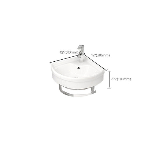 Bathroom Sink White Ceramic Wall-mounted Mirror Faucet Anti-spill Sink Clearhalo 'Bathroom Remodel & Bathroom Fixtures' 'Bathroom Sinks & Faucet Components' 'Bathroom Sinks' 'bathroom_sink' 'Home Improvement' 'home_improvement' 'home_improvement_bathroom_sink' 7221316