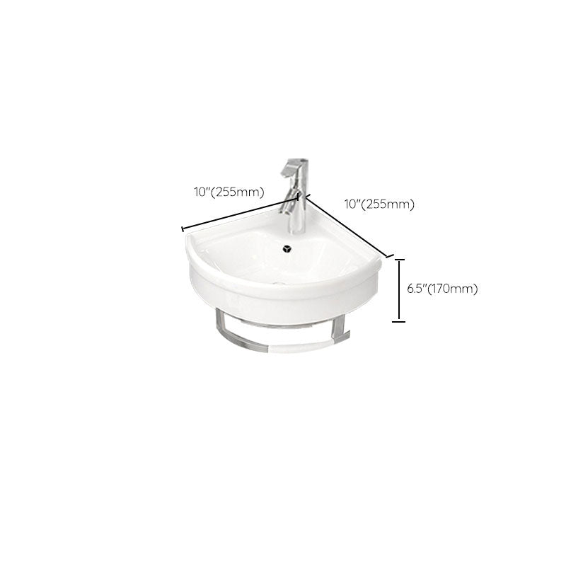 Bathroom Sink White Ceramic Wall-mounted Mirror Faucet Anti-spill Sink Clearhalo 'Bathroom Remodel & Bathroom Fixtures' 'Bathroom Sinks & Faucet Components' 'Bathroom Sinks' 'bathroom_sink' 'Home Improvement' 'home_improvement' 'home_improvement_bathroom_sink' 7221318