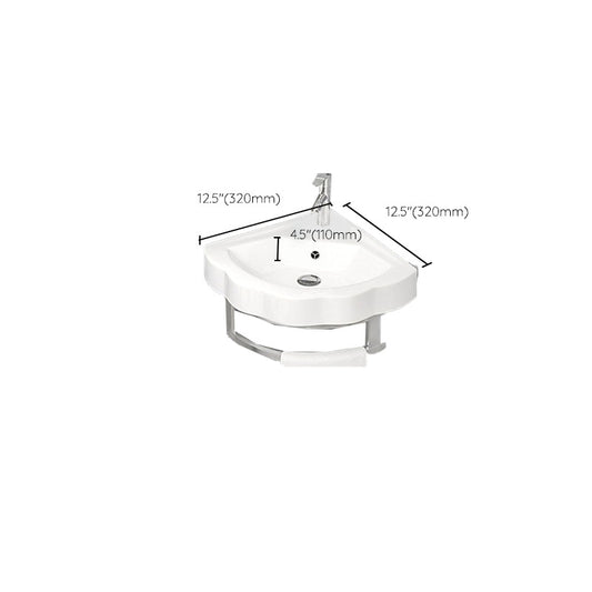 Bathroom Sink White Ceramic Wall-mounted Mirror Faucet Anti-spill Sink Clearhalo 'Bathroom Remodel & Bathroom Fixtures' 'Bathroom Sinks & Faucet Components' 'Bathroom Sinks' 'bathroom_sink' 'Home Improvement' 'home_improvement' 'home_improvement_bathroom_sink' 7221319