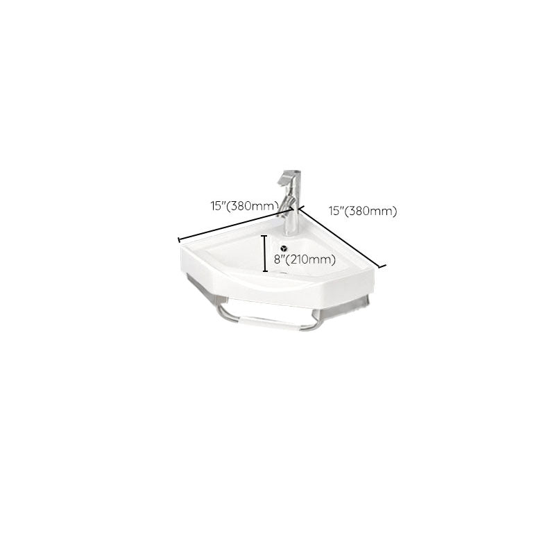 Bathroom Sink White Ceramic Wall-mounted Mirror Faucet Anti-spill Sink Clearhalo 'Bathroom Remodel & Bathroom Fixtures' 'Bathroom Sinks & Faucet Components' 'Bathroom Sinks' 'bathroom_sink' 'Home Improvement' 'home_improvement' 'home_improvement_bathroom_sink' 7221320