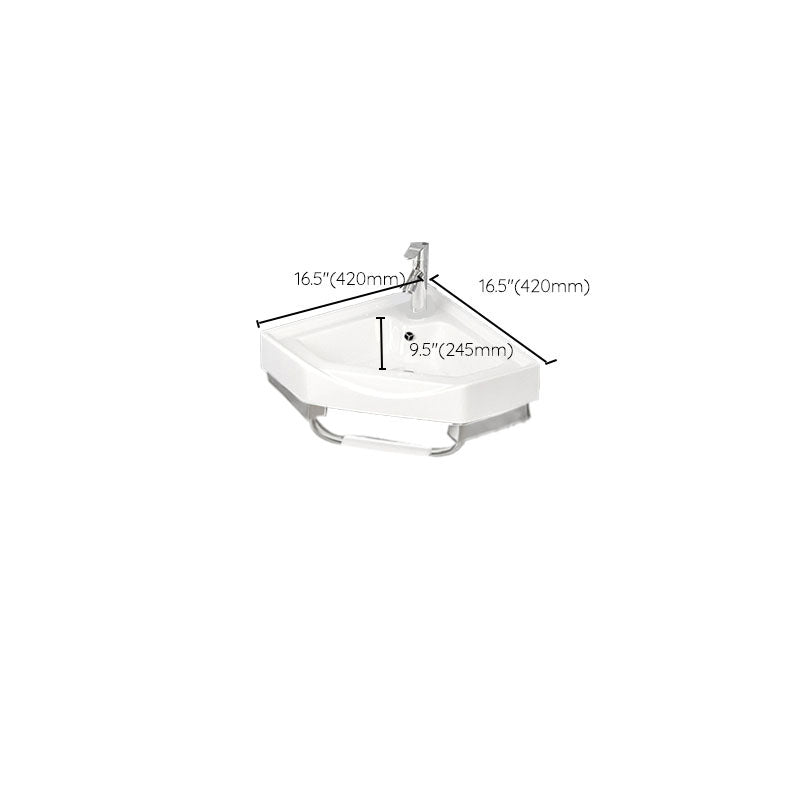Bathroom Sink White Ceramic Wall-mounted Mirror Faucet Anti-spill Sink Clearhalo 'Bathroom Remodel & Bathroom Fixtures' 'Bathroom Sinks & Faucet Components' 'Bathroom Sinks' 'bathroom_sink' 'Home Improvement' 'home_improvement' 'home_improvement_bathroom_sink' 7221321