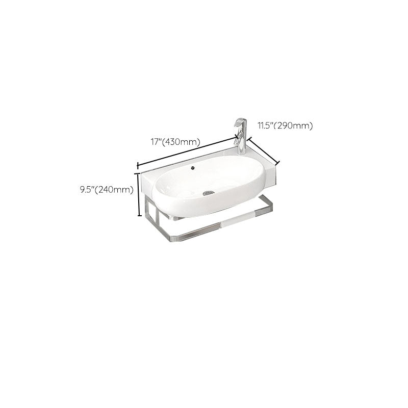 Bathroom Sink White Ceramic Wall-mounted Mirror Faucet Anti-spill Sink Clearhalo 'Bathroom Remodel & Bathroom Fixtures' 'Bathroom Sinks & Faucet Components' 'Bathroom Sinks' 'bathroom_sink' 'Home Improvement' 'home_improvement' 'home_improvement_bathroom_sink' 7221323