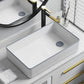 Bathroom Sink Ceramic Rectangular Faucet Single Rod Handle Sink Clearhalo 'Bathroom Remodel & Bathroom Fixtures' 'Bathroom Sinks & Faucet Components' 'Bathroom Sinks' 'bathroom_sink' 'Home Improvement' 'home_improvement' 'home_improvement_bathroom_sink' 7221444