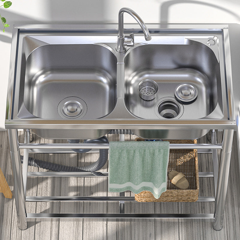 Modern Style Kitchen Sink All-in-one Kitchen Sink with Drain Assembly Clearhalo 'Home Improvement' 'home_improvement' 'home_improvement_kitchen_sinks' 'Kitchen Remodel & Kitchen Fixtures' 'Kitchen Sinks & Faucet Components' 'Kitchen Sinks' 'kitchen_sinks' 7221467