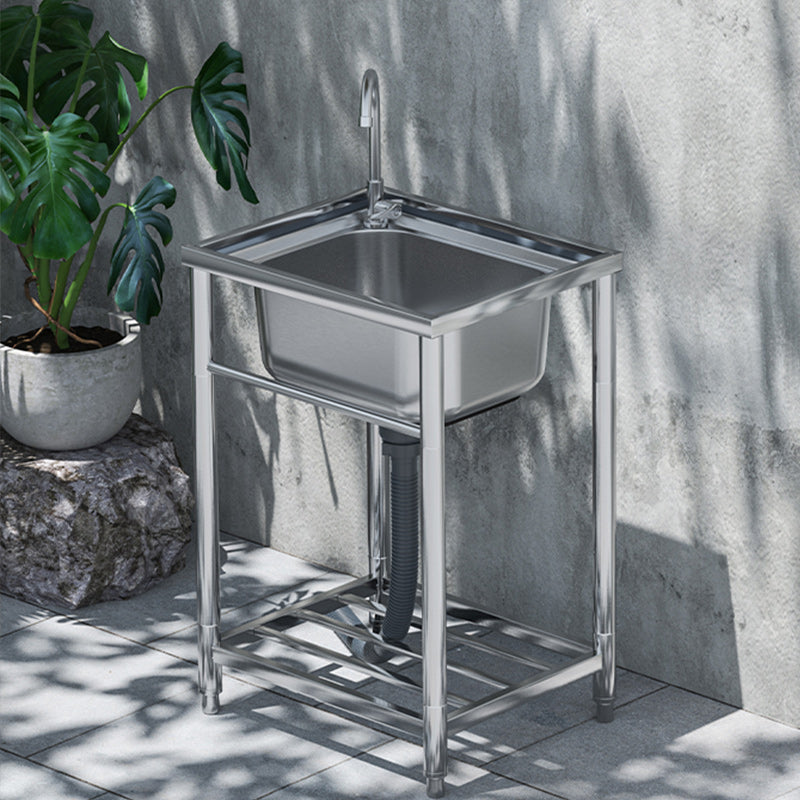 Modern Style Kitchen Sink All-in-one Kitchen Sink with Drain Assembly 19"L x 17"W x 31"H Sink with Faucet Hot Cold Water Dispensers Clearhalo 'Home Improvement' 'home_improvement' 'home_improvement_kitchen_sinks' 'Kitchen Remodel & Kitchen Fixtures' 'Kitchen Sinks & Faucet Components' 'Kitchen Sinks' 'kitchen_sinks' 7221470