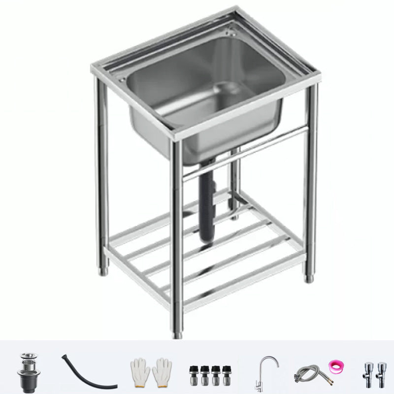 Modern Style Kitchen Sink All-in-one Kitchen Sink with Drain Assembly 22"L x 17"W x 31"H Sink with Faucet Hot/Cold Water Dispensers Clearhalo 'Home Improvement' 'home_improvement' 'home_improvement_kitchen_sinks' 'Kitchen Remodel & Kitchen Fixtures' 'Kitchen Sinks & Faucet Components' 'Kitchen Sinks' 'kitchen_sinks' 7221480