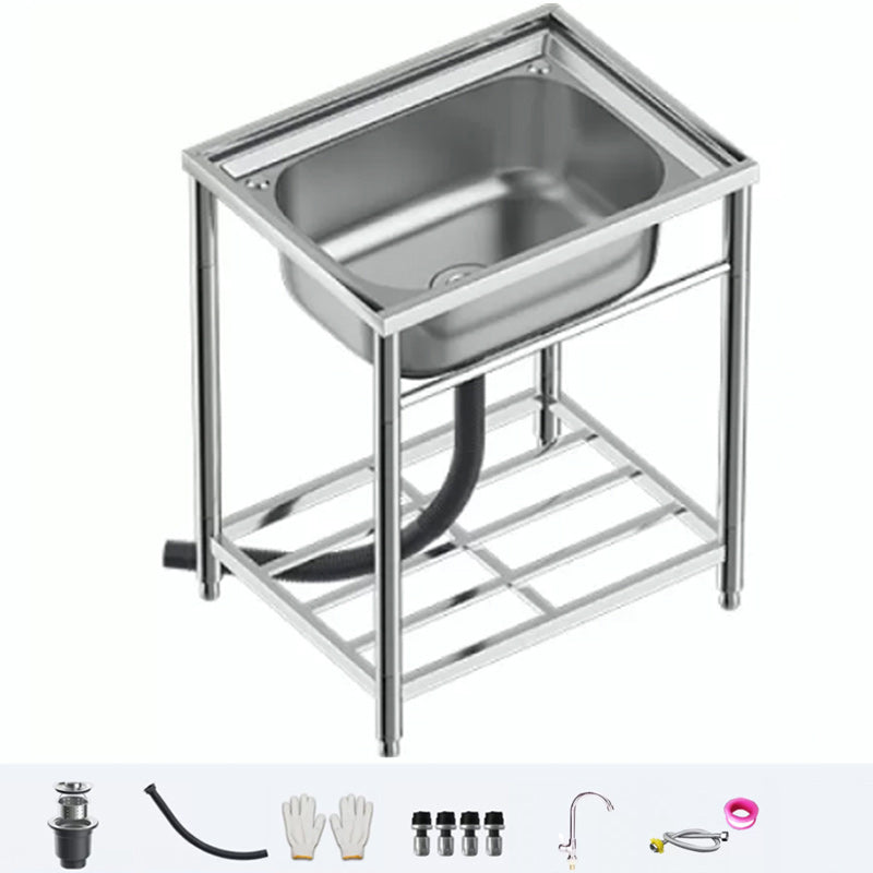 Modern Style Kitchen Sink All-in-one Kitchen Sink with Drain Assembly 26"L x 20"W x 31"H Sink with Faucet Cold Water Dispensers Clearhalo 'Home Improvement' 'home_improvement' 'home_improvement_kitchen_sinks' 'Kitchen Remodel & Kitchen Fixtures' 'Kitchen Sinks & Faucet Components' 'Kitchen Sinks' 'kitchen_sinks' 7221482