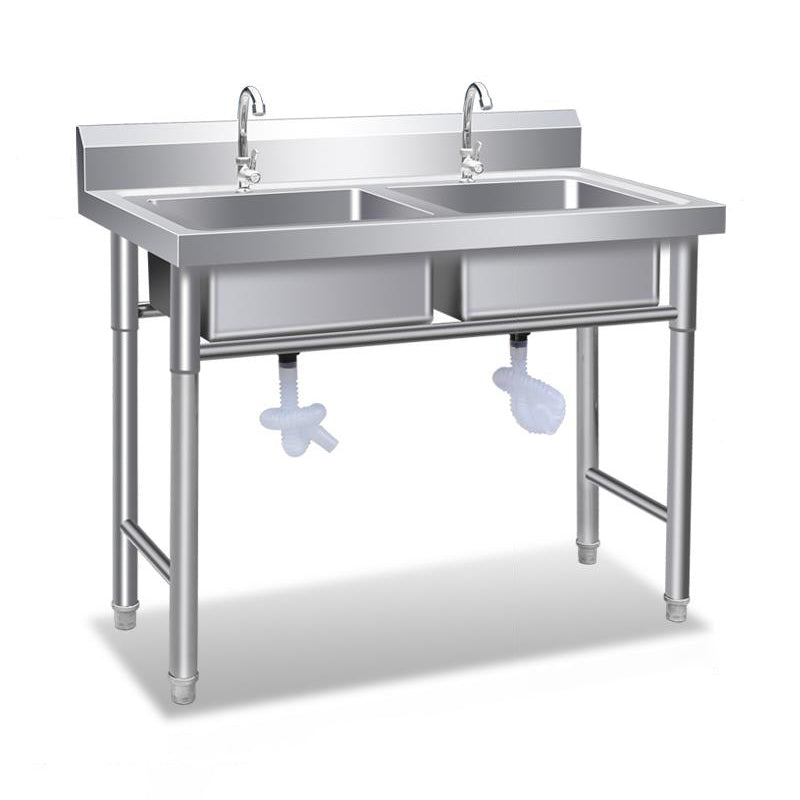 Contemporary Style Kitchen Sink All-in-one Stainless Steel Kitchen Sink Sink with Faucet Clearhalo 'Home Improvement' 'home_improvement' 'home_improvement_kitchen_sinks' 'Kitchen Remodel & Kitchen Fixtures' 'Kitchen Sinks & Faucet Components' 'Kitchen Sinks' 'kitchen_sinks' 7221493