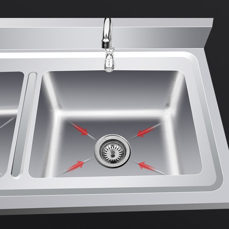 Contemporary Style Kitchen Sink All-in-one Stainless Steel Kitchen Sink Clearhalo 'Home Improvement' 'home_improvement' 'home_improvement_kitchen_sinks' 'Kitchen Remodel & Kitchen Fixtures' 'Kitchen Sinks & Faucet Components' 'Kitchen Sinks' 'kitchen_sinks' 7221499