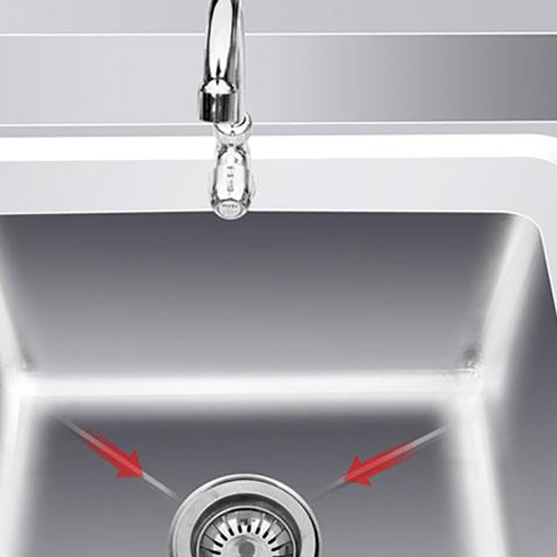 Contemporary Style Kitchen Sink All-in-one Stainless Steel Kitchen Sink Clearhalo 'Home Improvement' 'home_improvement' 'home_improvement_kitchen_sinks' 'Kitchen Remodel & Kitchen Fixtures' 'Kitchen Sinks & Faucet Components' 'Kitchen Sinks' 'kitchen_sinks' 7221502