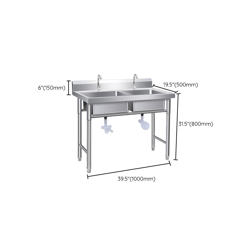 Contemporary Style Kitchen Sink All-in-one Stainless Steel Kitchen Sink Clearhalo 'Home Improvement' 'home_improvement' 'home_improvement_kitchen_sinks' 'Kitchen Remodel & Kitchen Fixtures' 'Kitchen Sinks & Faucet Components' 'Kitchen Sinks' 'kitchen_sinks' 7221510