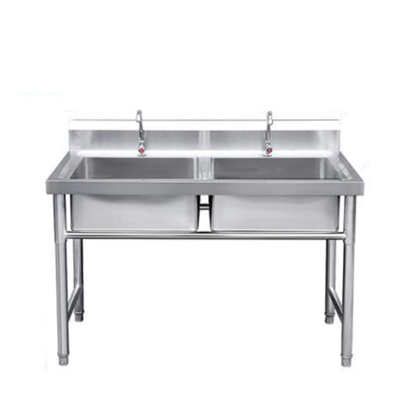 Modern Style Kitchen Sink Stainless Steel Kitchen Sink with Frame 47"L x 24"W x 31"H Clearhalo 'Home Improvement' 'home_improvement' 'home_improvement_kitchen_sinks' 'Kitchen Remodel & Kitchen Fixtures' 'Kitchen Sinks & Faucet Components' 'Kitchen Sinks' 'kitchen_sinks' 7221519