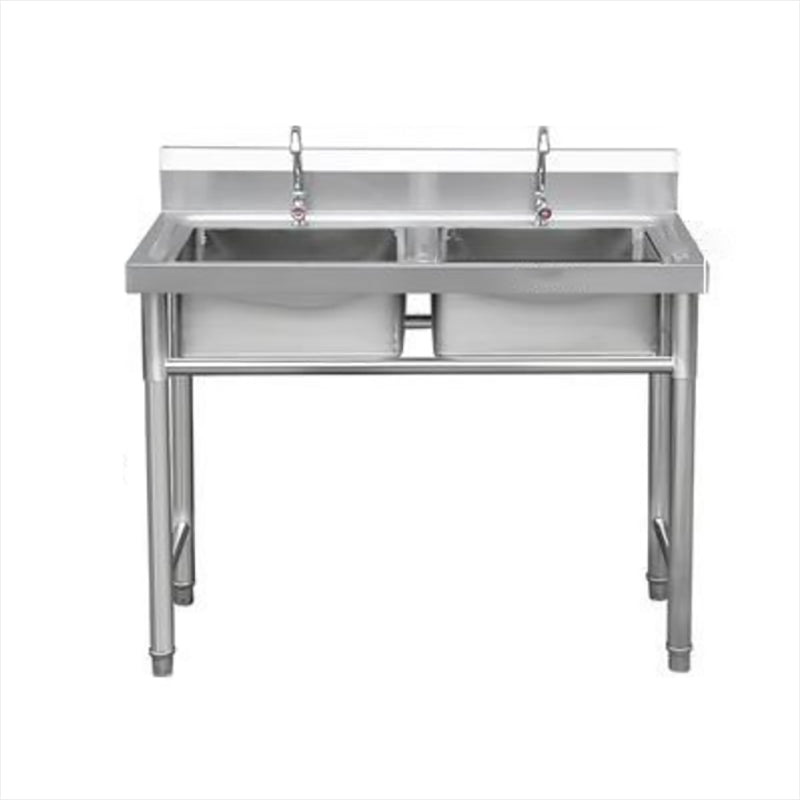 Modern Style Kitchen Sink Stainless Steel Kitchen Sink with Frame 39"L x 20"W x 31"H Clearhalo 'Home Improvement' 'home_improvement' 'home_improvement_kitchen_sinks' 'Kitchen Remodel & Kitchen Fixtures' 'Kitchen Sinks & Faucet Components' 'Kitchen Sinks' 'kitchen_sinks' 7221520