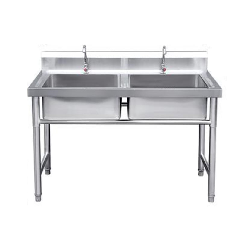 Modern Style Kitchen Sink Stainless Steel Kitchen Sink with Frame 47"L x 28"W x 31"H Clearhalo 'Home Improvement' 'home_improvement' 'home_improvement_kitchen_sinks' 'Kitchen Remodel & Kitchen Fixtures' 'Kitchen Sinks & Faucet Components' 'Kitchen Sinks' 'kitchen_sinks' 7221524