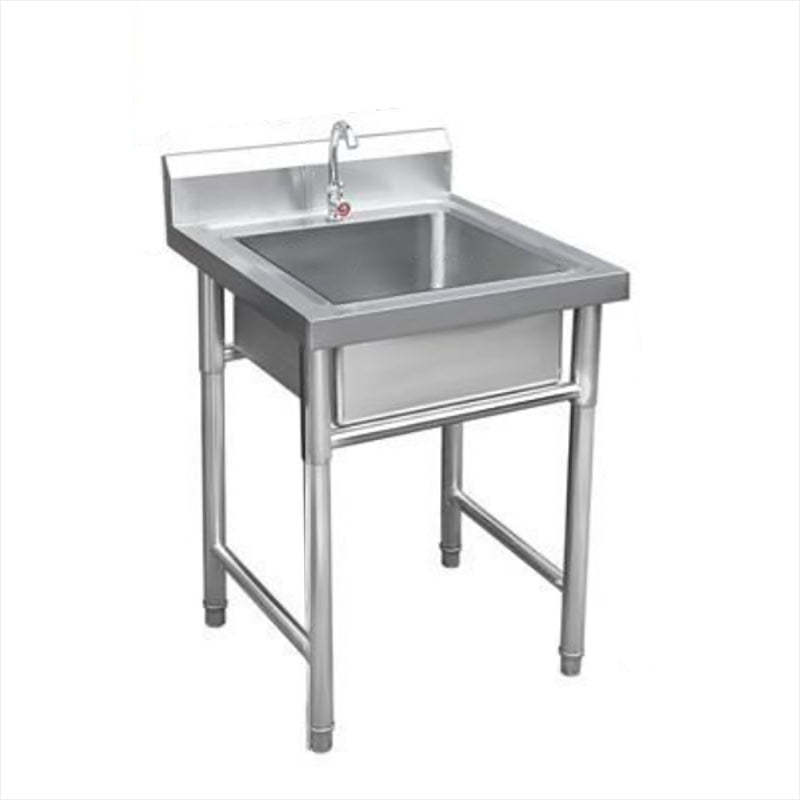 Modern Style Kitchen Sink Stainless Steel Kitchen Sink with Frame 27.5"L x 27.5"W x 31.5"H Clearhalo 'Home Improvement' 'home_improvement' 'home_improvement_kitchen_sinks' 'Kitchen Remodel & Kitchen Fixtures' 'Kitchen Sinks & Faucet Components' 'Kitchen Sinks' 'kitchen_sinks' 7221530