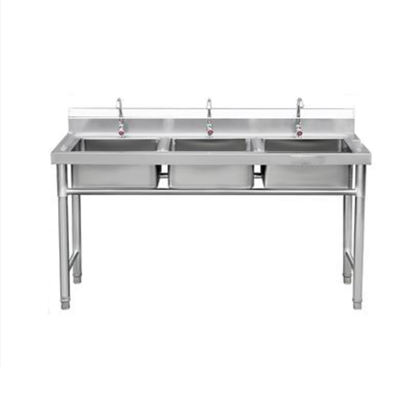 Modern Style Kitchen Sink Stainless Steel Kitchen Sink with Frame 57"L x 20"W x 31"H Clearhalo 'Home Improvement' 'home_improvement' 'home_improvement_kitchen_sinks' 'Kitchen Remodel & Kitchen Fixtures' 'Kitchen Sinks & Faucet Components' 'Kitchen Sinks' 'kitchen_sinks' 7221534