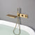 Modern Bath Faucet Solid Color Wall Mounted Waterfall Bathroom Faucet with Double Handle Gold Clearhalo 'Bathroom Remodel & Bathroom Fixtures' 'Bathtub Faucets' 'bathtub_faucets' 'Home Improvement' 'home_improvement' 'home_improvement_bathtub_faucets' 7221550