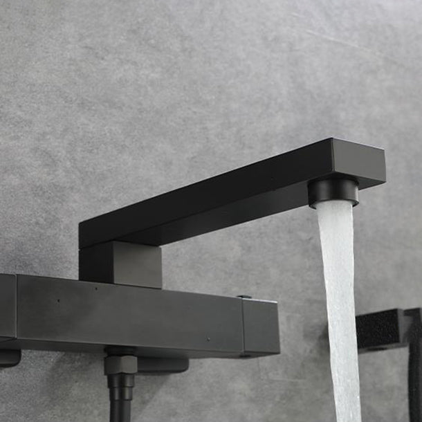 Modern Bathroom Faucet Solid Color Wall Mounted Faucet with Handheld Shower Head Clearhalo 'Bathroom Remodel & Bathroom Fixtures' 'Bathtub Faucets' 'bathtub_faucets' 'Home Improvement' 'home_improvement' 'home_improvement_bathtub_faucets' 7221572