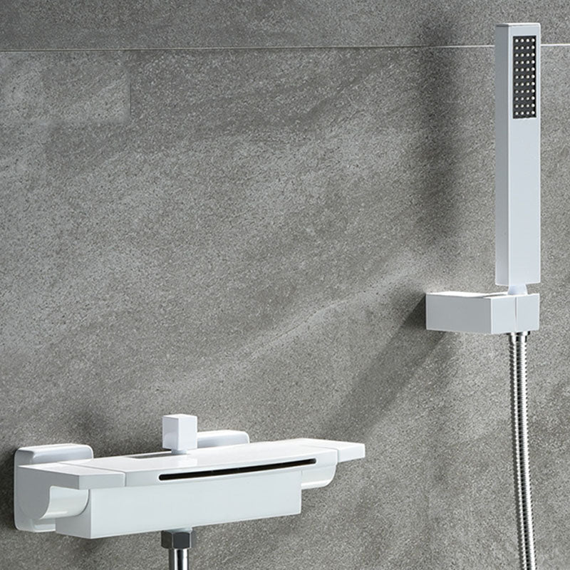 Wall Mounted Bath Faucet Solid Color Waterfall Bathroom Faucet Clearhalo 'Bathroom Remodel & Bathroom Fixtures' 'Bathtub Faucets' 'bathtub_faucets' 'Home Improvement' 'home_improvement' 'home_improvement_bathtub_faucets' 7221576